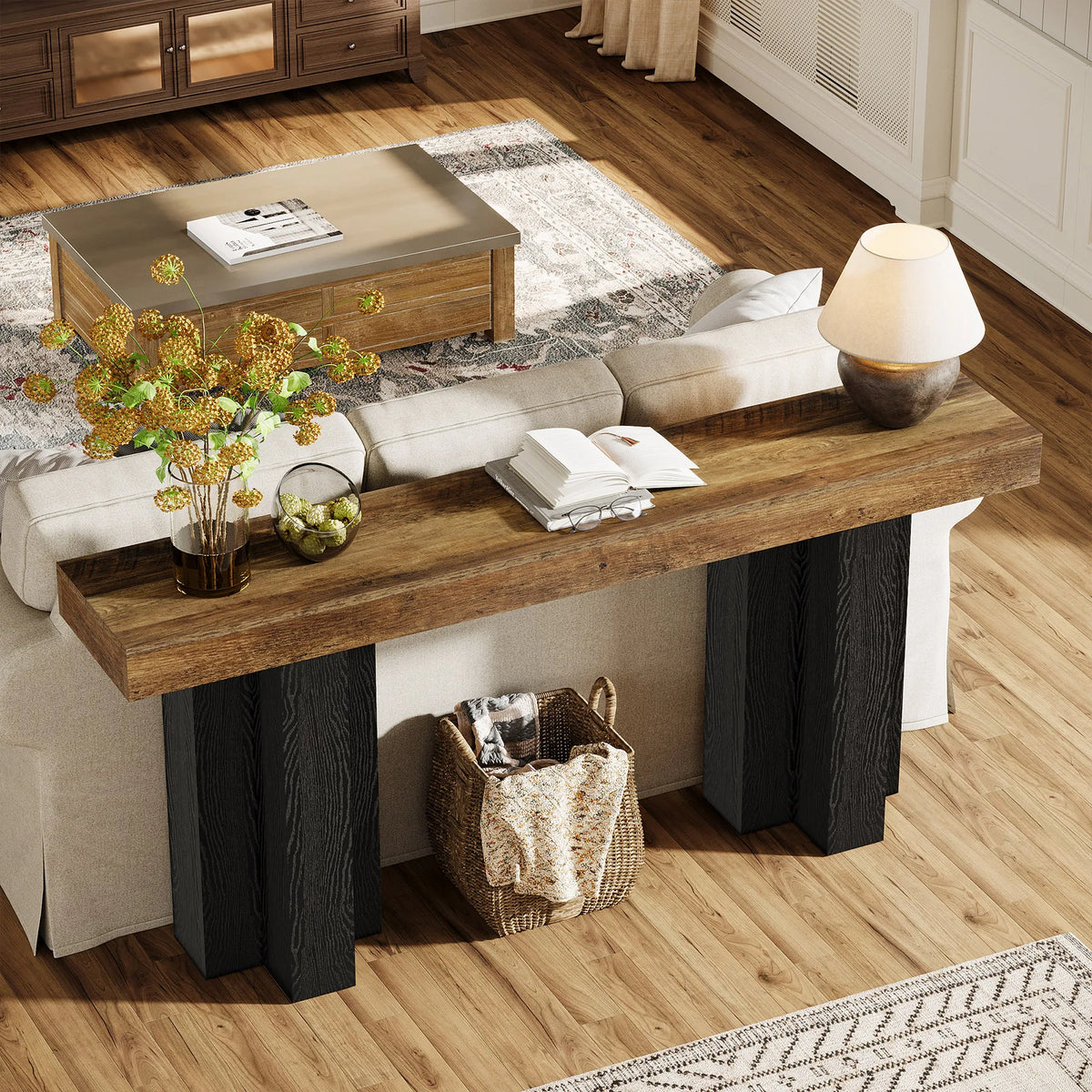 Tribesigns Farmhouse Console Table for Entryway Hallway and Living Room