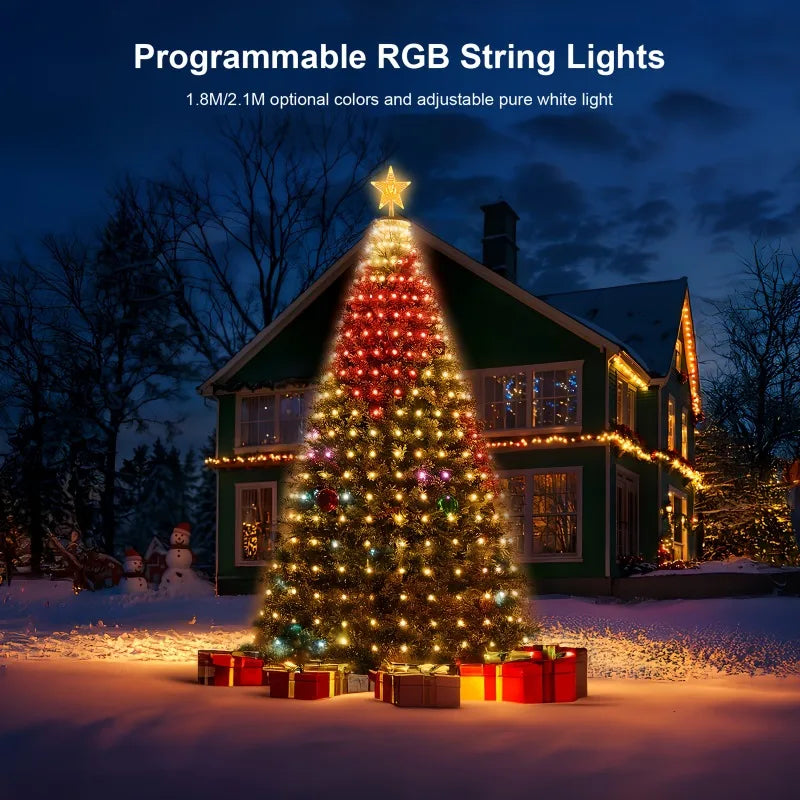 Mimirgb Smart LED Battery Christmas Tree String Lights