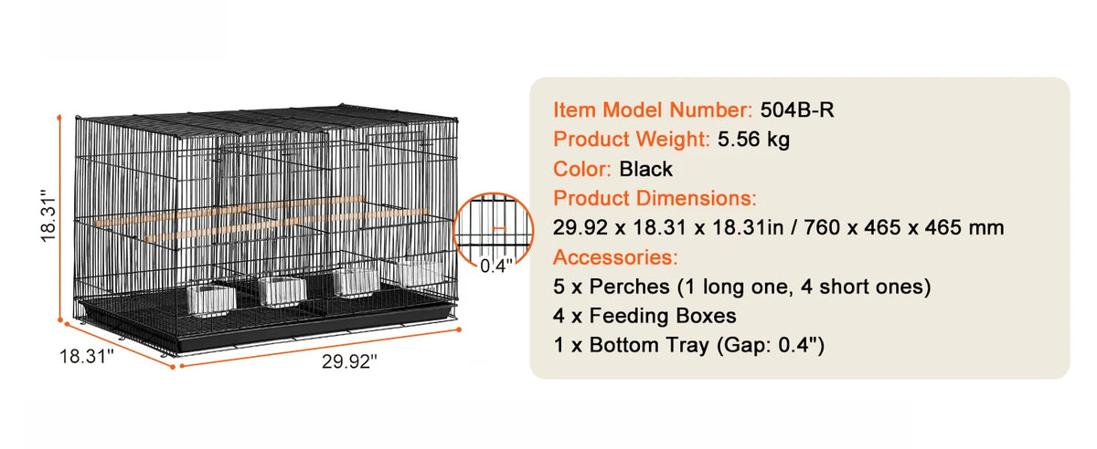 SucceBuy Stackable 30 inch Flight Bird Cage With Divider And Handle