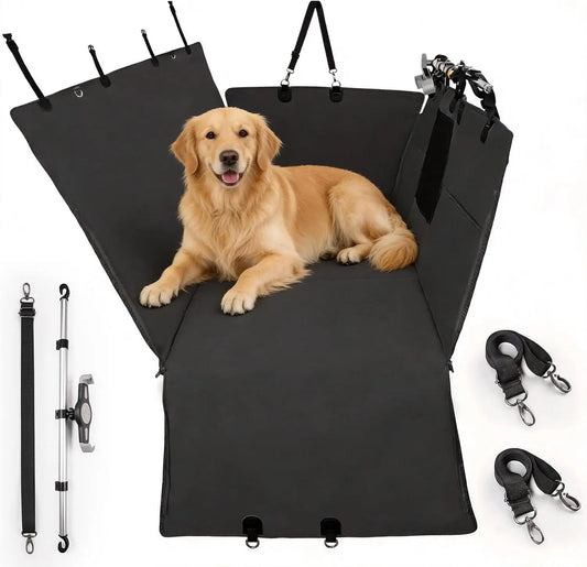 Dog Car Seat Cover Back Seat Protector Waterproof 400lbs Capacity Non-Slip