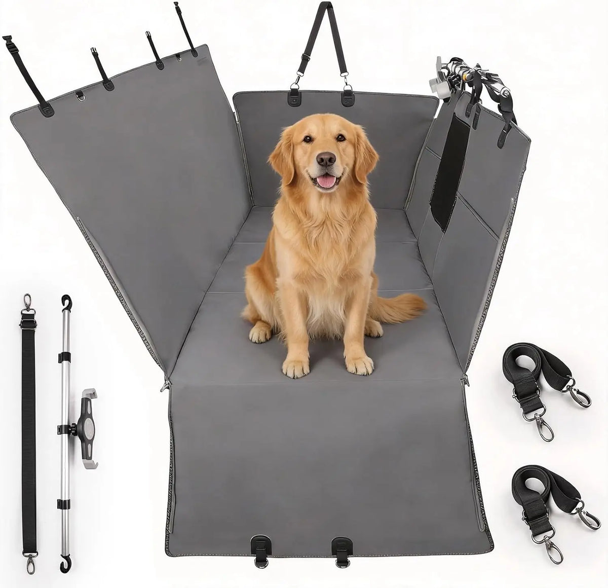 Dog Car Seat Cover Back Seat Protector Waterproof 400lbs Capacity Non-Slip
