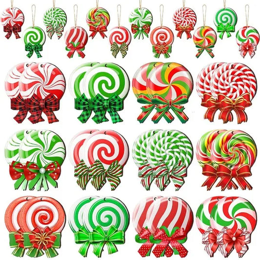 Christmas Candy Lollipop Pendants Hanging Decoration Set