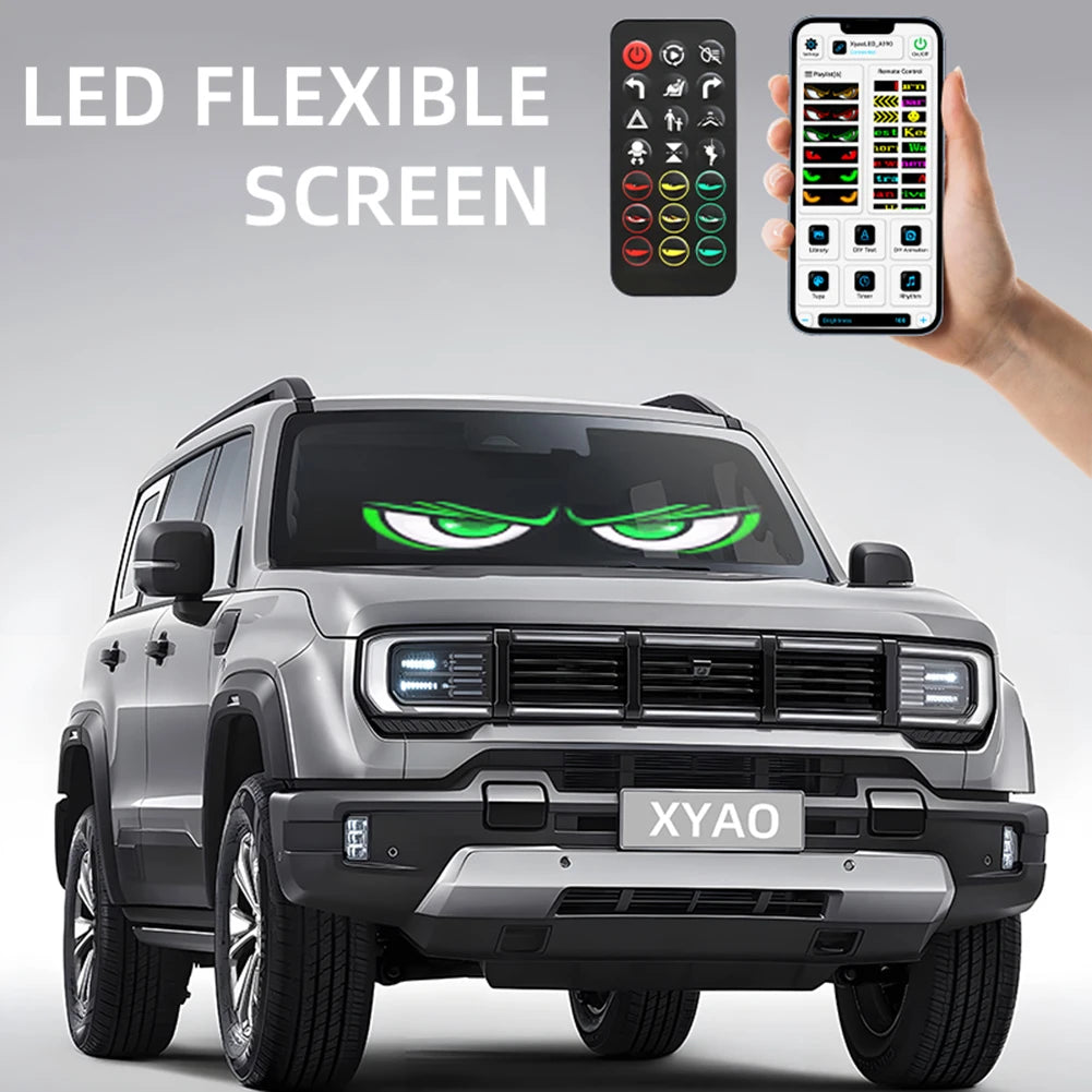 Universal Vehicle LED Devil Eyes Light With Programmable Pixel Panel