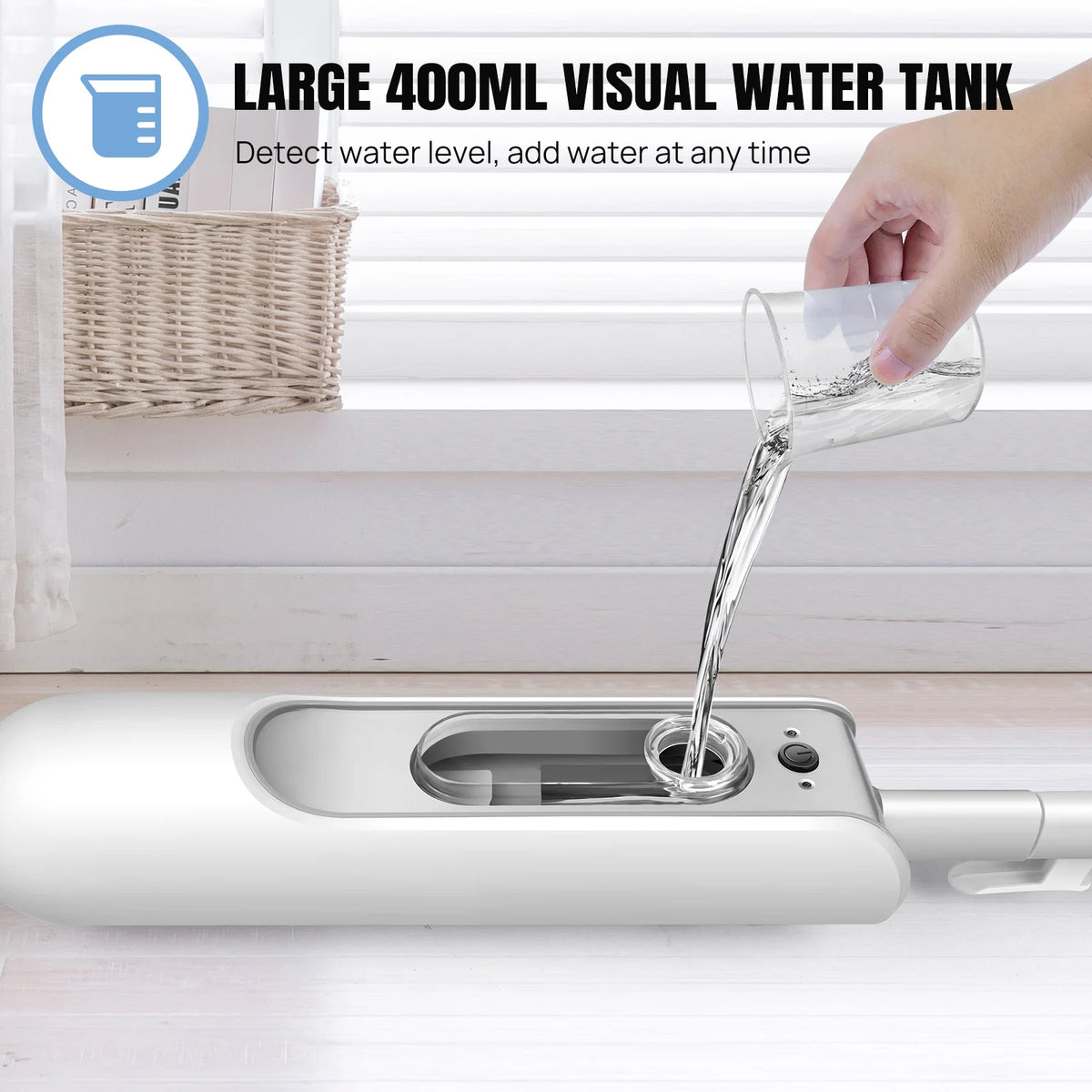 Briefness 1500W Steam Mop Cleaner Removes Bacteria Hardwood Tile Floors