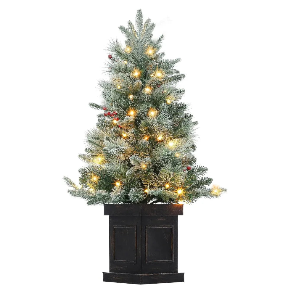 Pre Lit Artificial Christmas Tree With Timer And Battery Operated