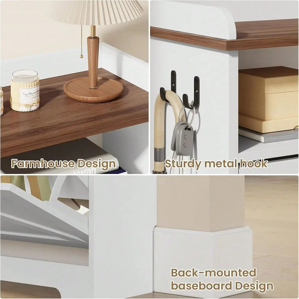 Shoe Cabinet Organizer With 2 Flip Drawers, 31.5 W Freestanding Shoe Cabinet With Flip Drawers ,SpaceSaving Storage For Foyer H