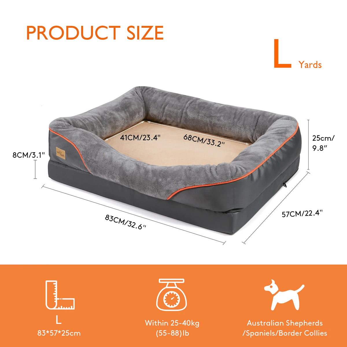 Bingopaw Super Soft Orthopedic Dog Bed With Removable Cover