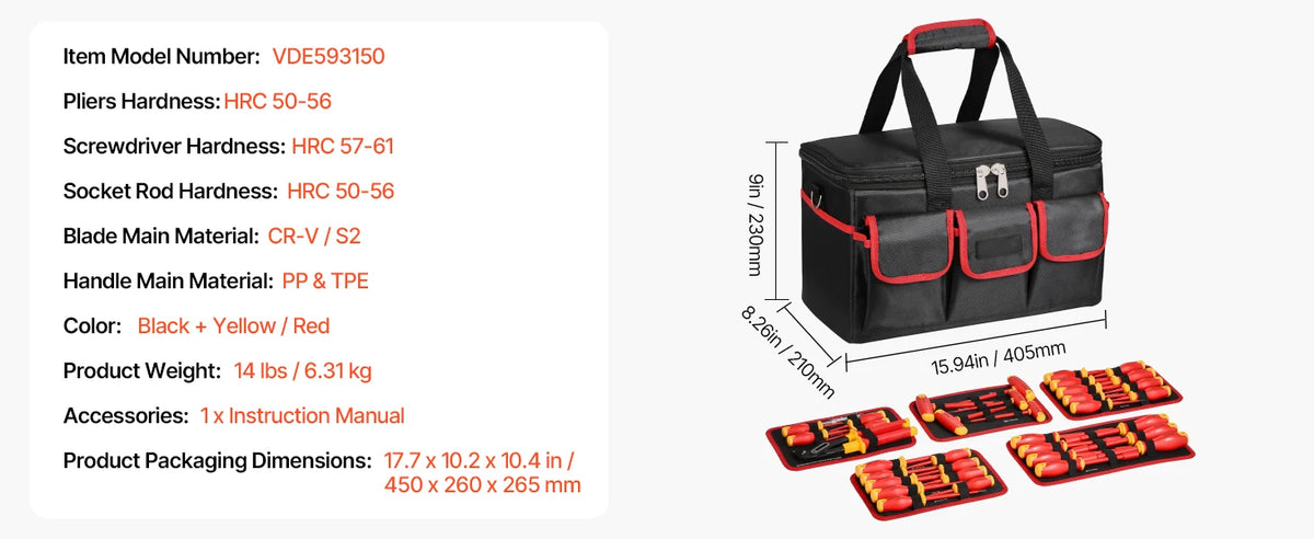 SucceBuy Insulated Screwdriver Set Professional Electrical Screwdriver Set 1000V Insulated Electrician Tool Set Magnetic Phillip