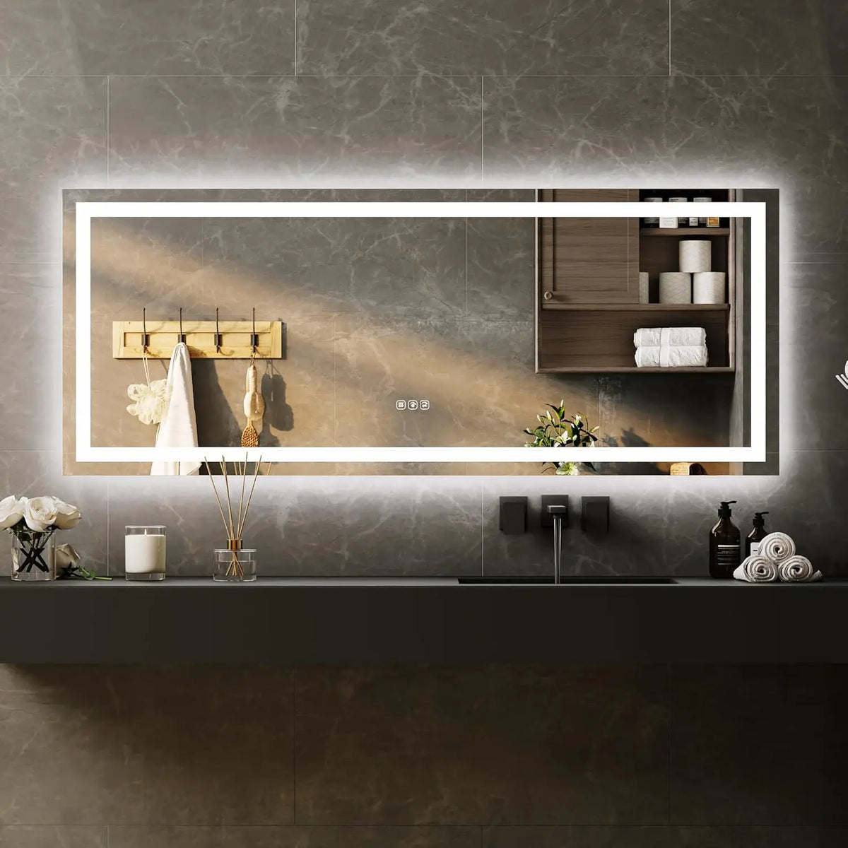 TWISTER.CK LED Bathroom Mirror With Memory And Anti Fog Frameless