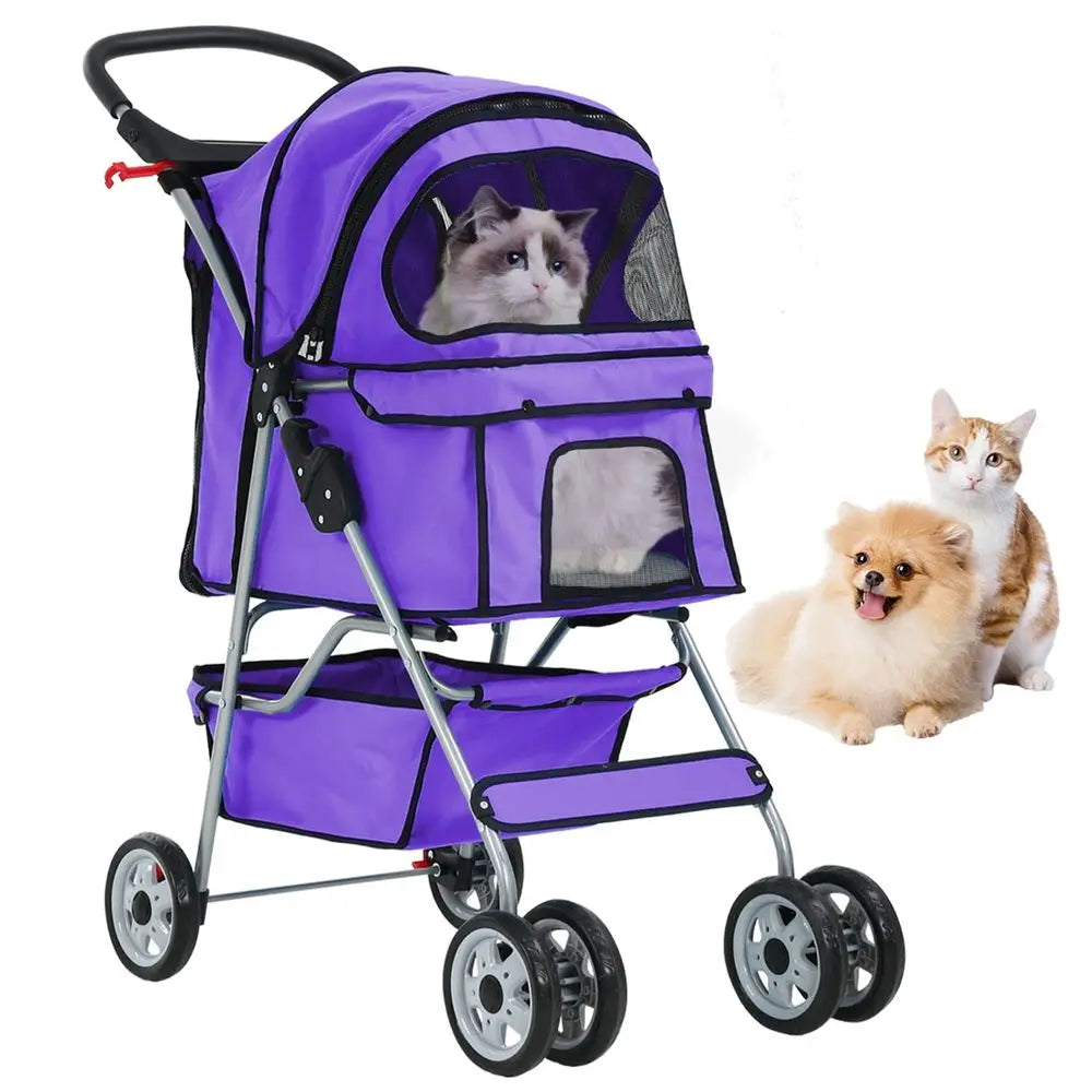 Cat And Dog Jogger Stroller With Cup Holder