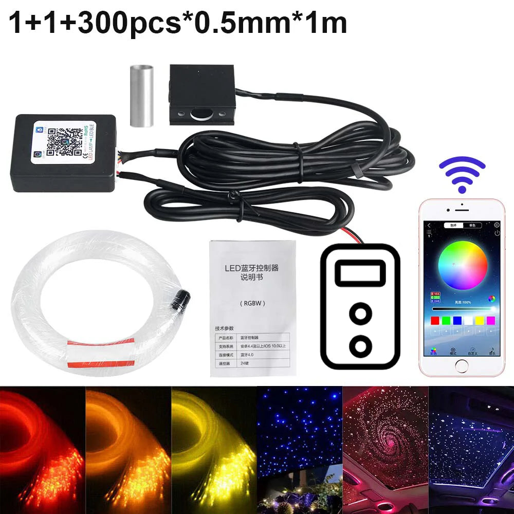 RGBW Car Roof Starry Sky Fiber Optic Ceiling Kit