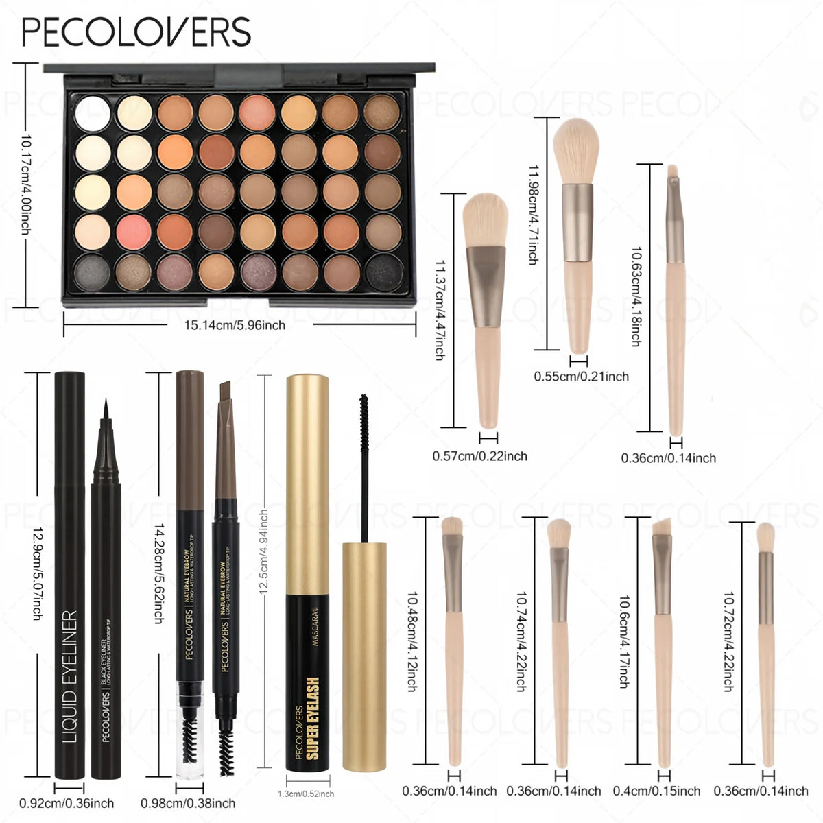Complete Eye And Brow Makeup Set With Eyeshadow Eyeliner Mascara