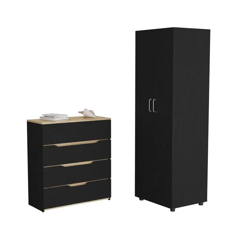 Two Piece Bedroom Set With Armoire And Drawer Dresser