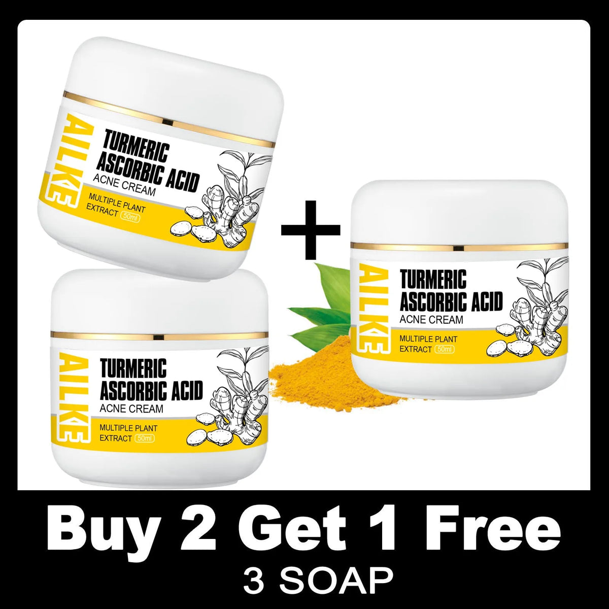 AILKE Organic Turmeric Skincare Kit for Brightening and Hydration