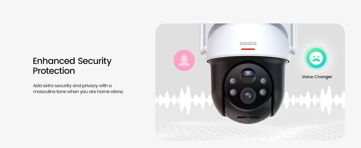 Dekco 3MP Wire-Free Solar Wifi Security Camera With Pt