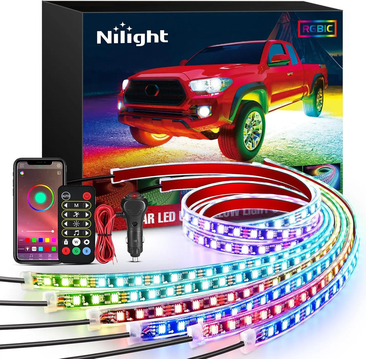 Nilight Car Underglow Neon Strip Lights With App Remote