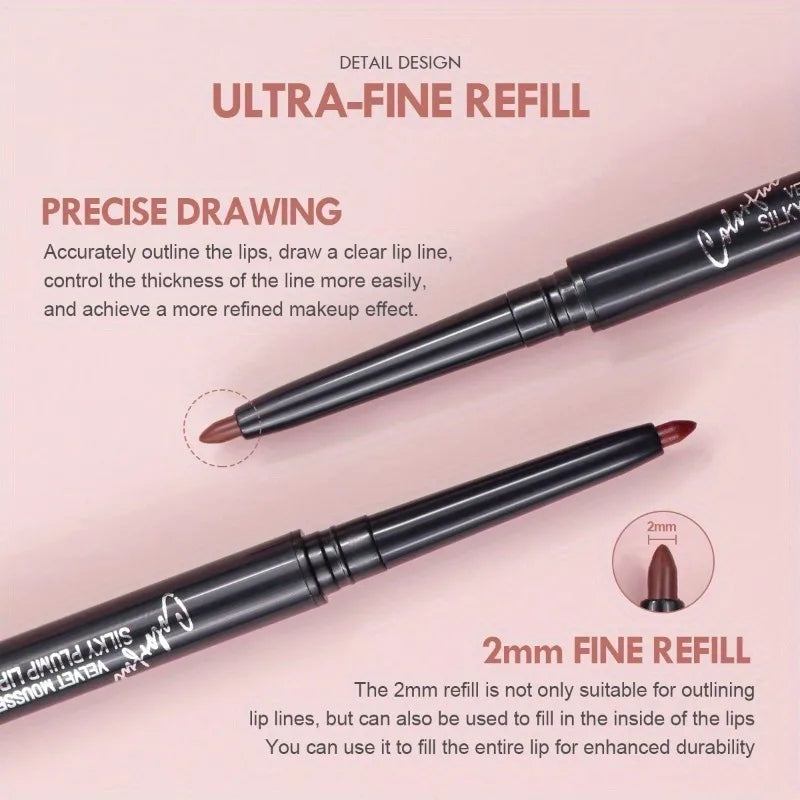 Matte Lip Liner Pencil Smooth Fine Tip For Long Wear