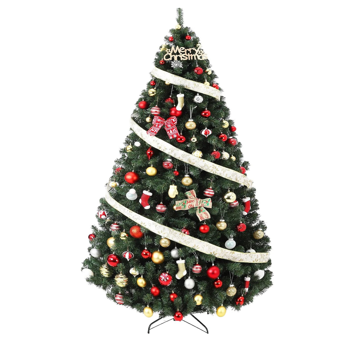 HiMISS Artificial Spruce Christmas Tree Featuring Metal Hinges