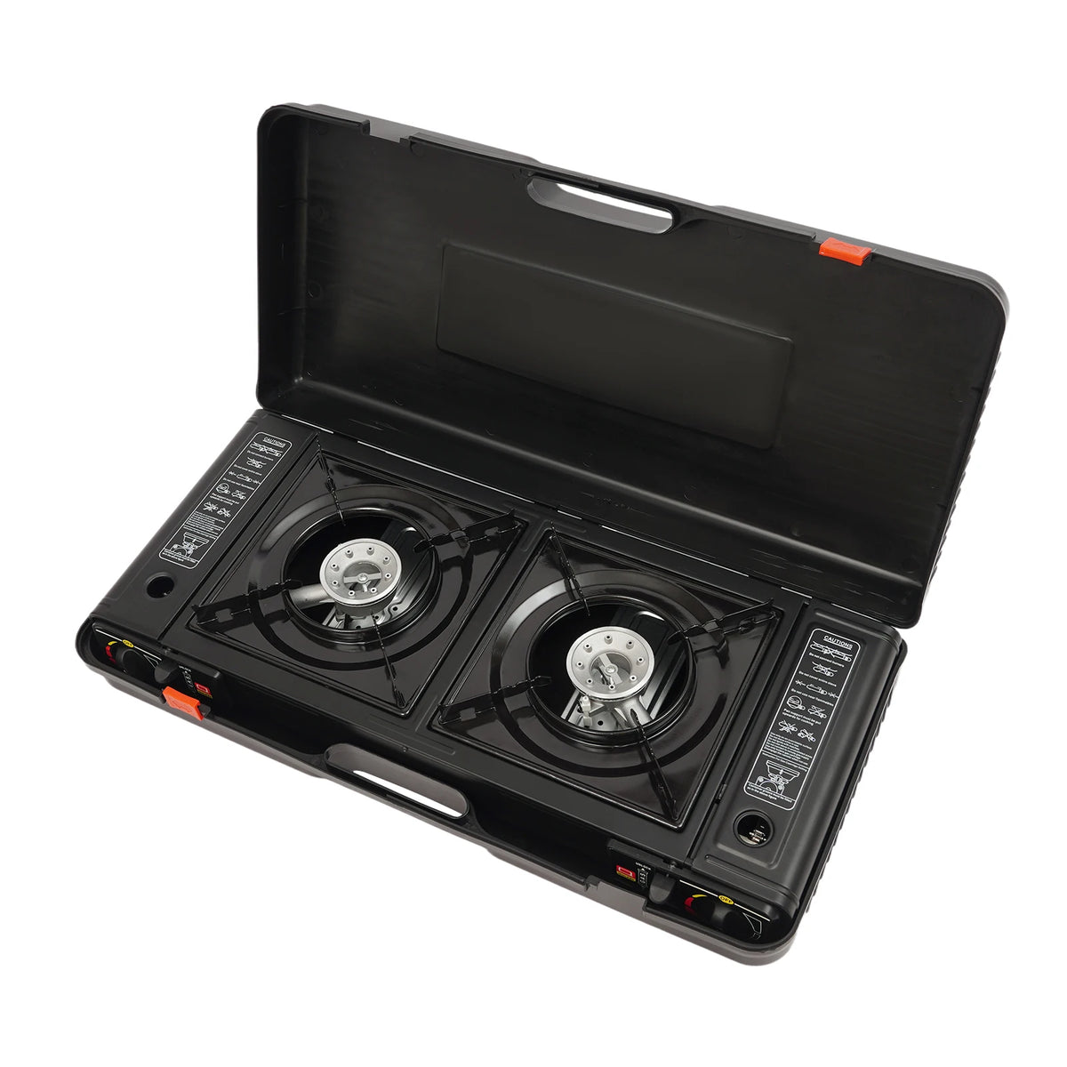 2 Burner Portable Camping Stove With Piezo Ignition For Butane Or LPG