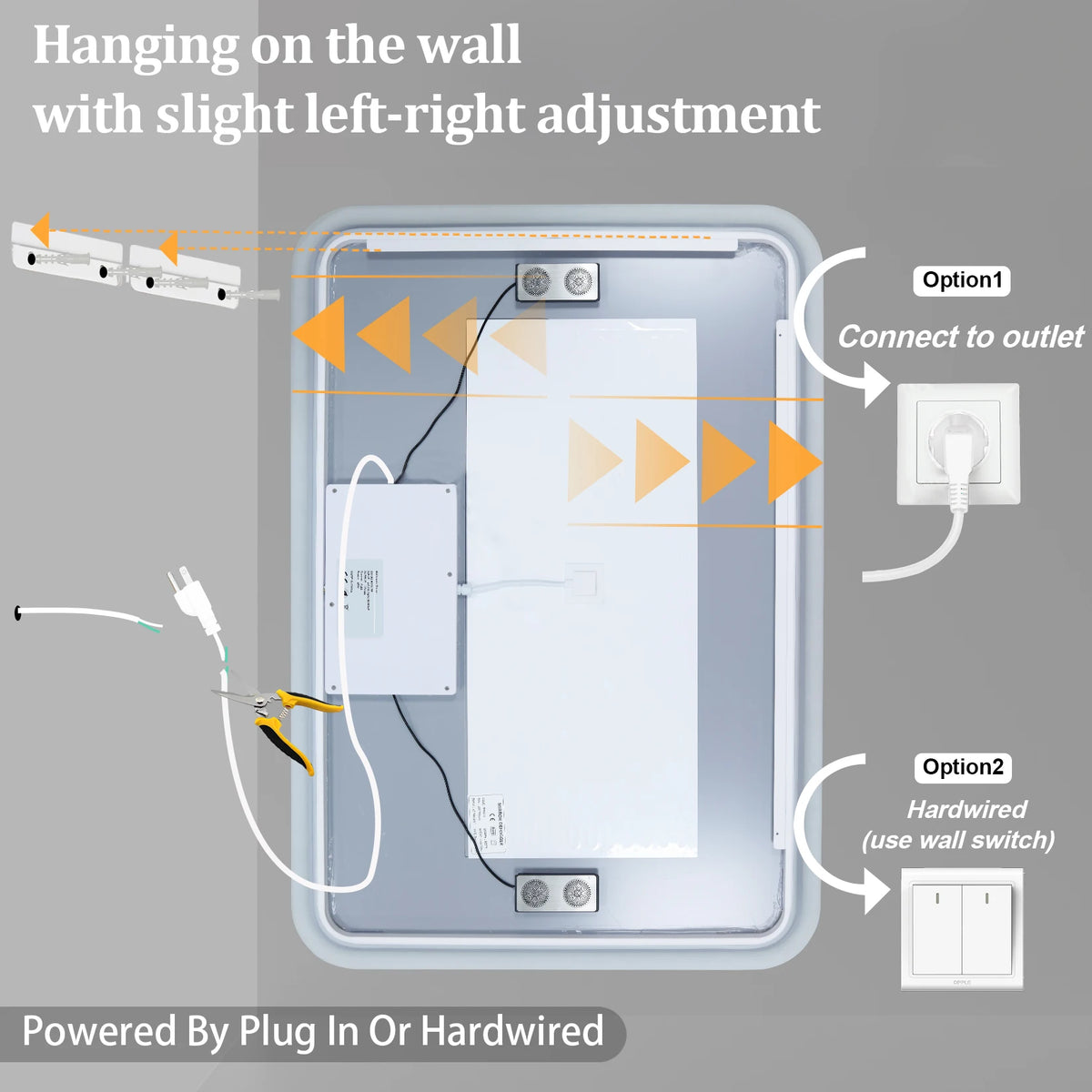 Smart Led Bathroom Mirror With Bluetooth Speakers Anti Fog