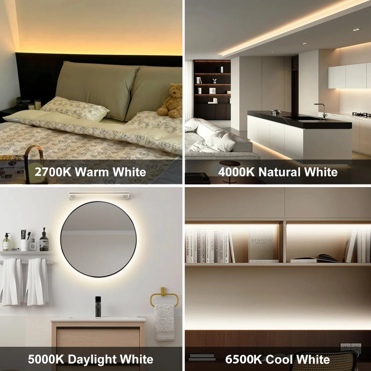 A-Convey 24V Dimmable COB LED Strip Lights With Remote Control