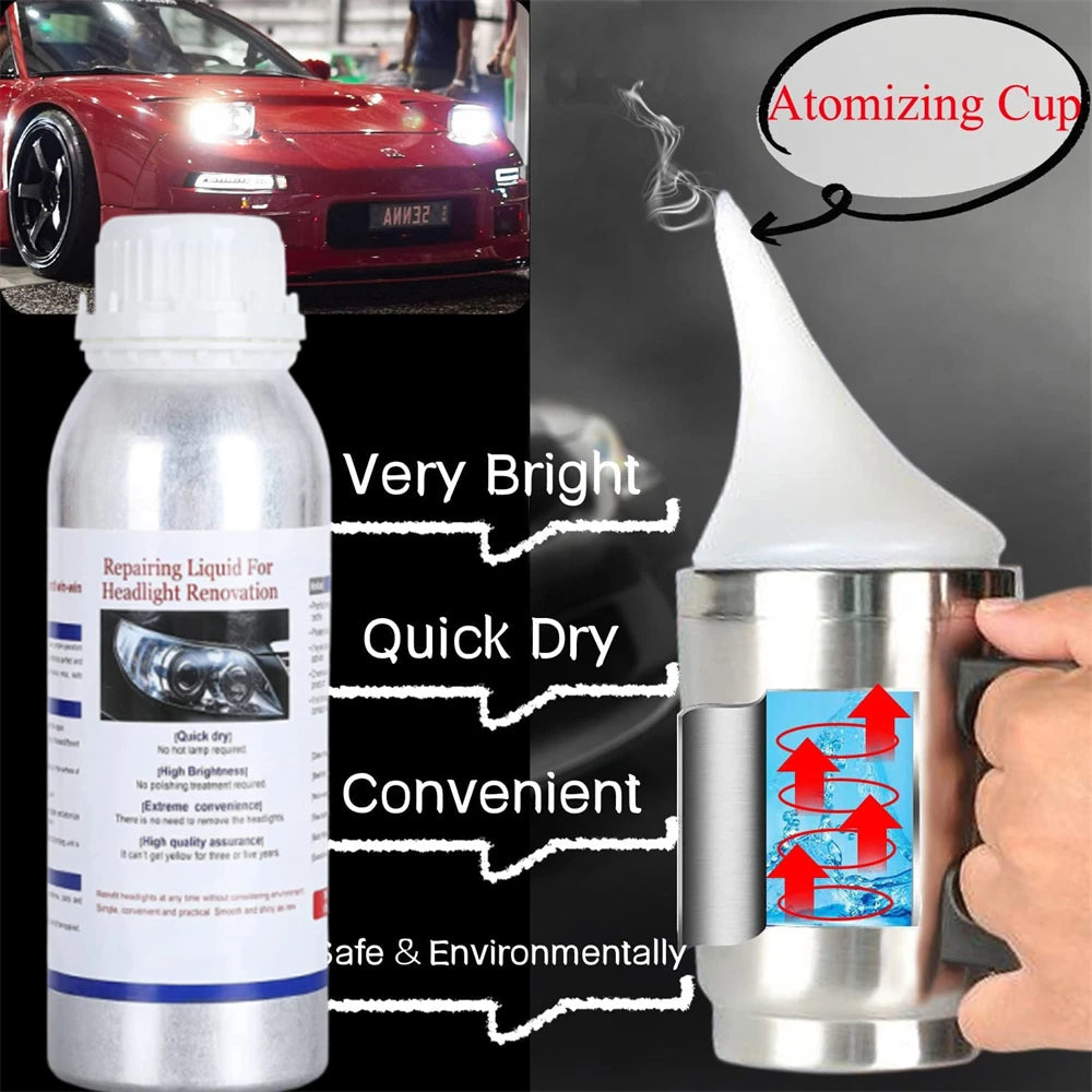 Headlight Polishing Kit Auto Headlight Renovator Light Restoration 300ml Polish