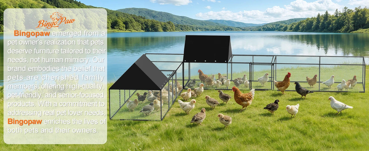 Bowart Large Outdoor Chicken Coop Cage Hen House Run