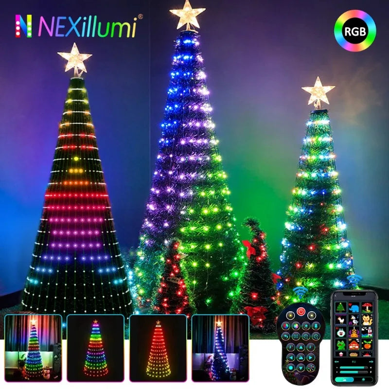Mimirgb Smart LED Battery Christmas Tree String Lights