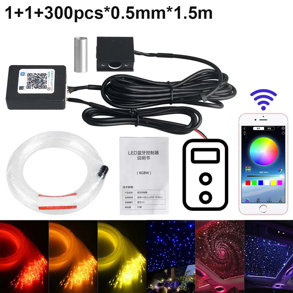 RGBW Car Roof Starry Sky Fiber Optic Ceiling Kit