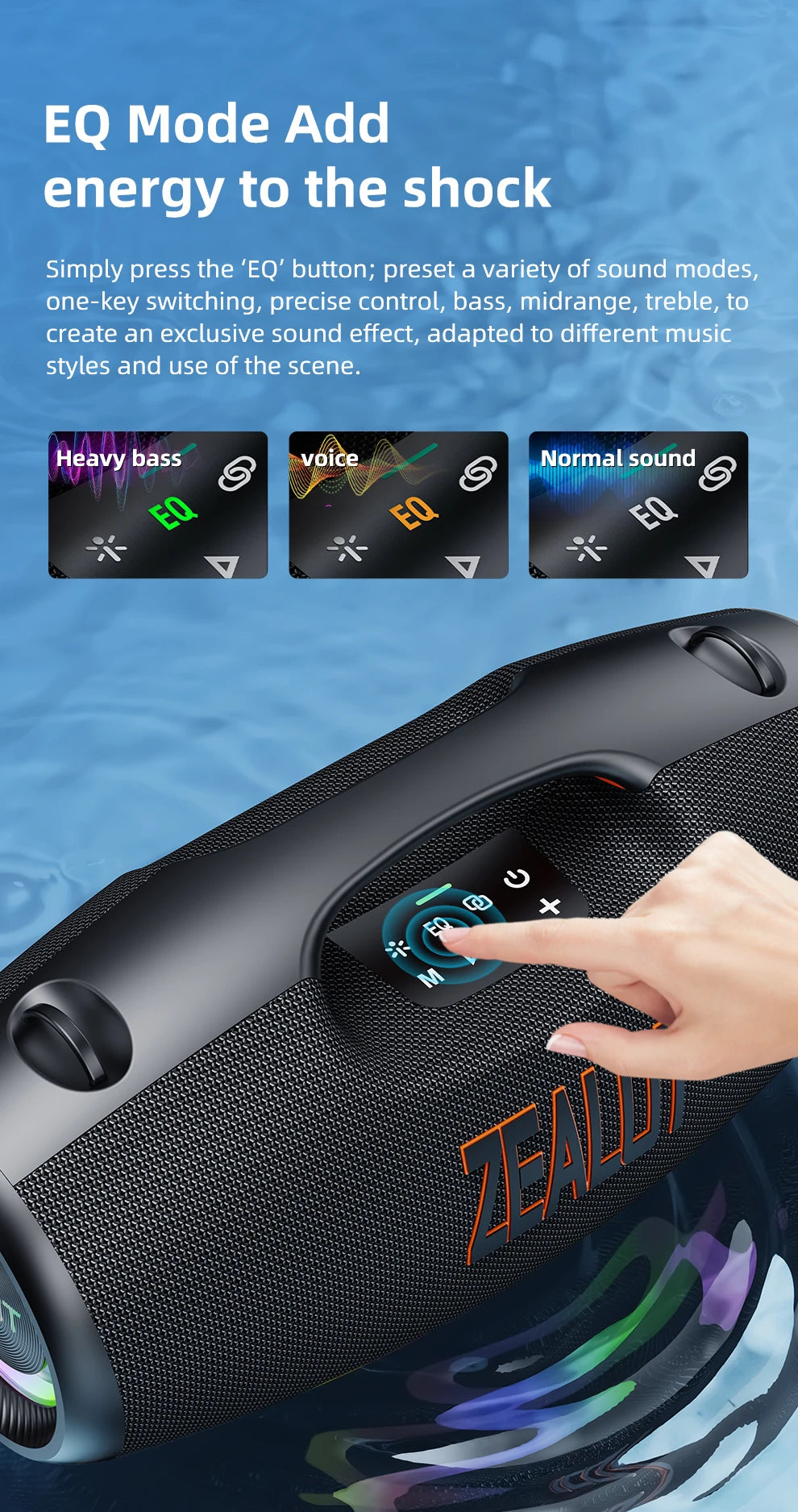 ZEALOT Waterproof Portable Bluetooth Speaker With Deep Bass