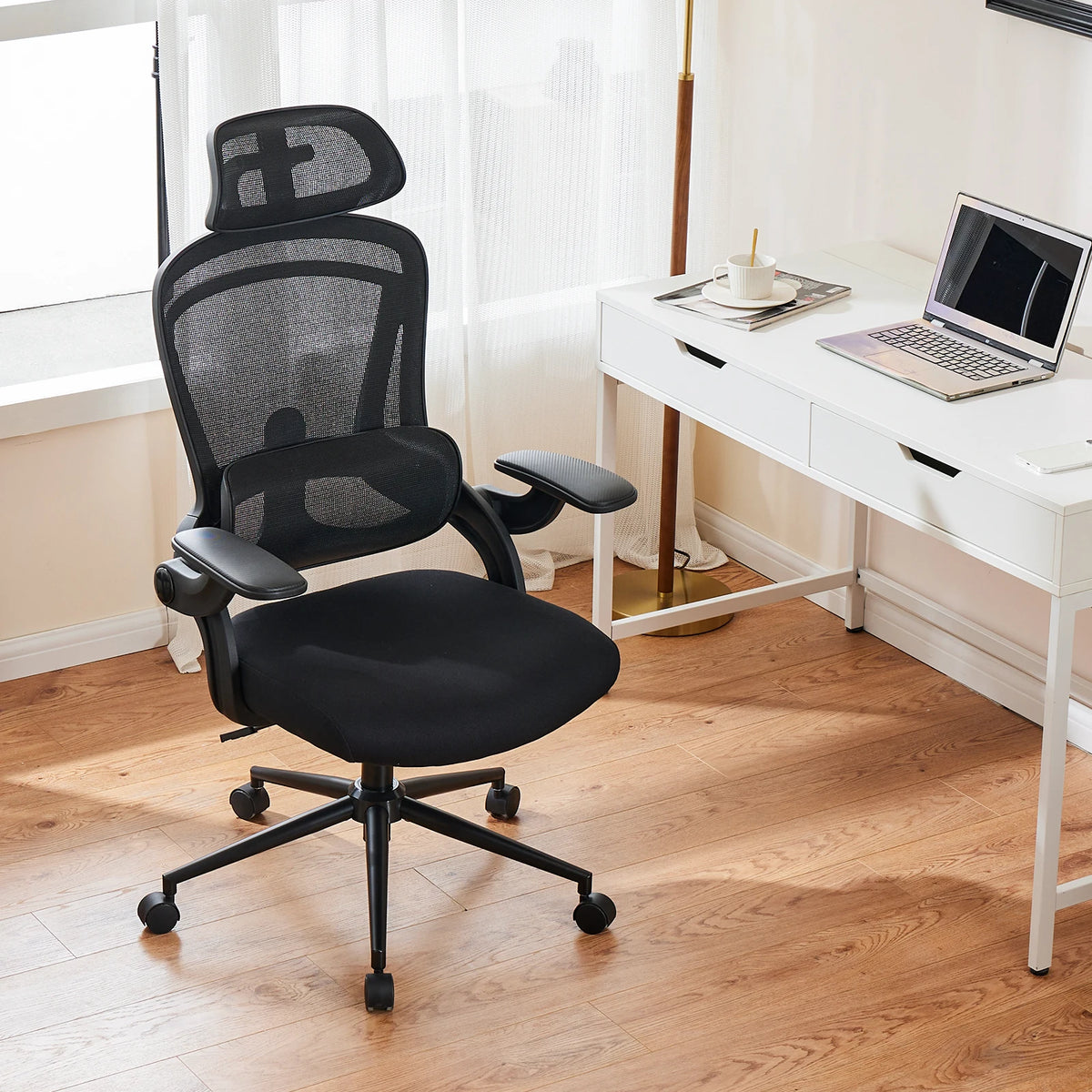 JHK High Back Mesh Office Chair With Adjustable Lumbar Support
