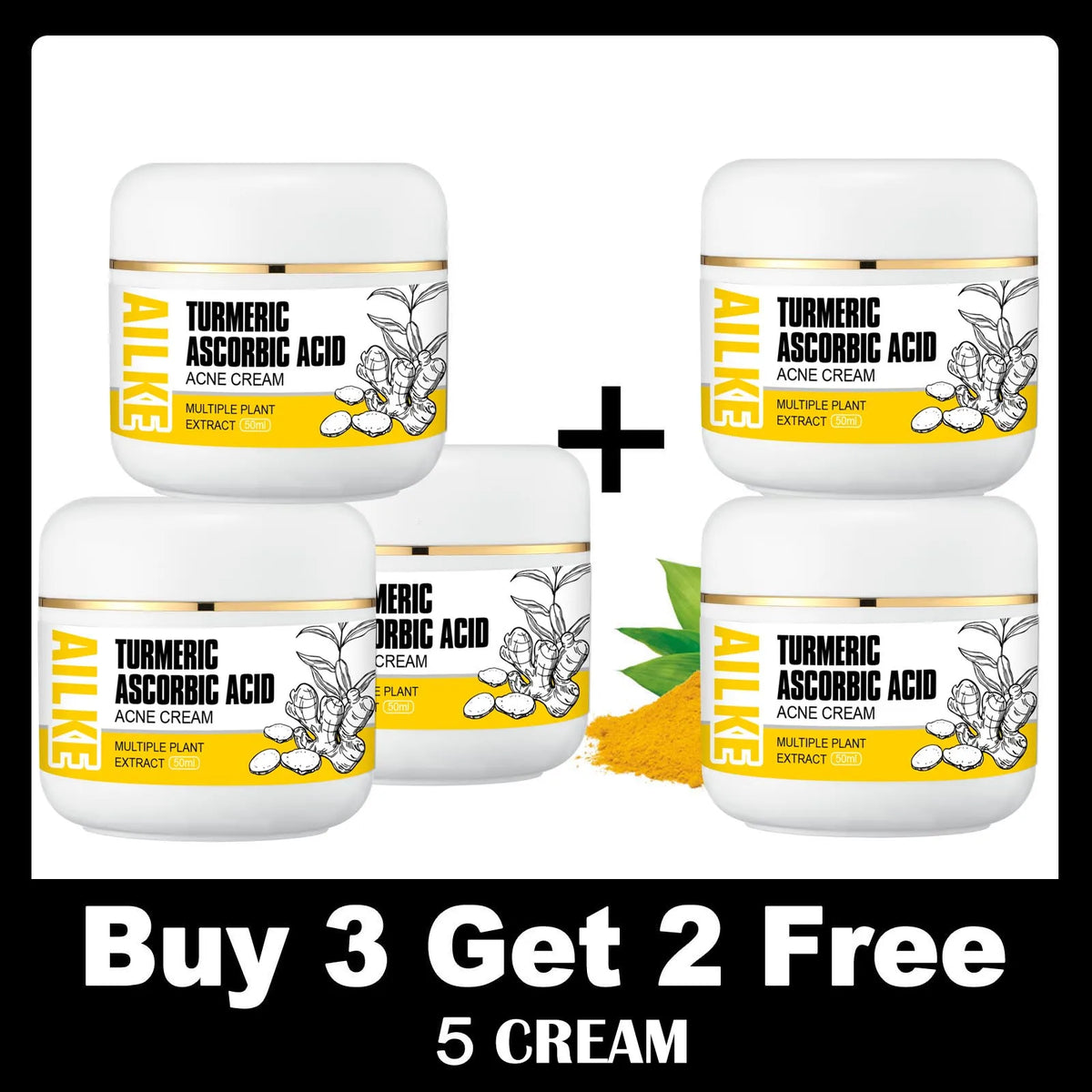 AILKE Organic Turmeric Skincare Kit for Brightening and Hydration