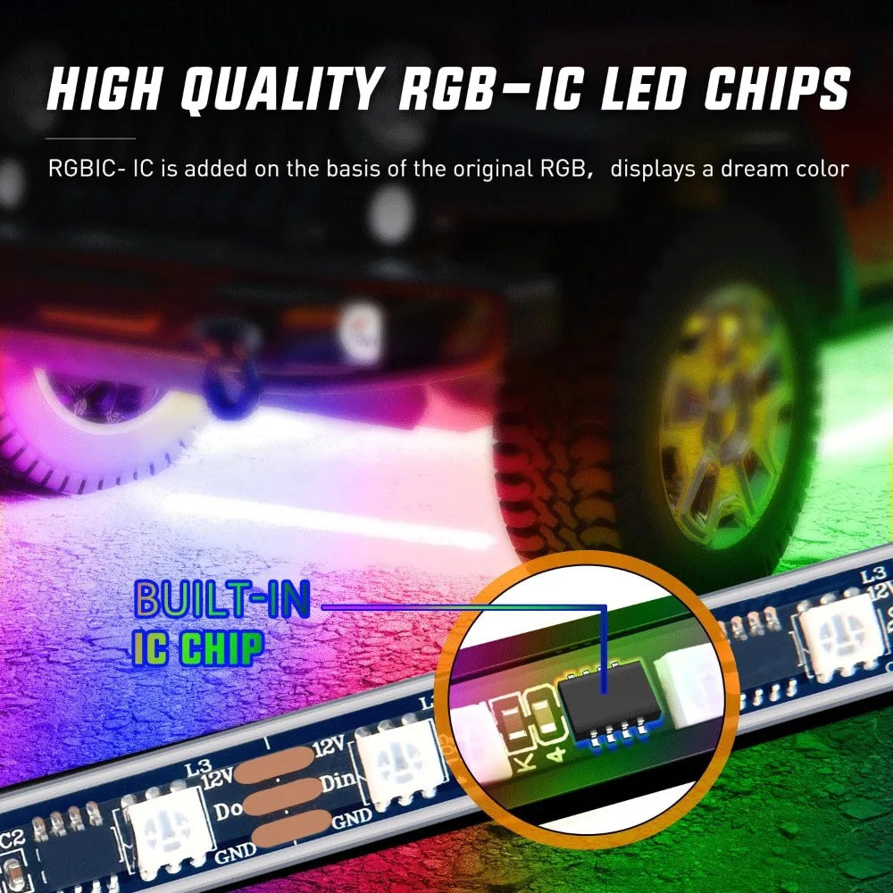 Nilight Car Underglow Neon Strip Lights With App Remote