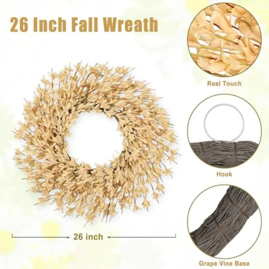 SHXI Realistic Fall Front Door Garland With Timer Function Lights