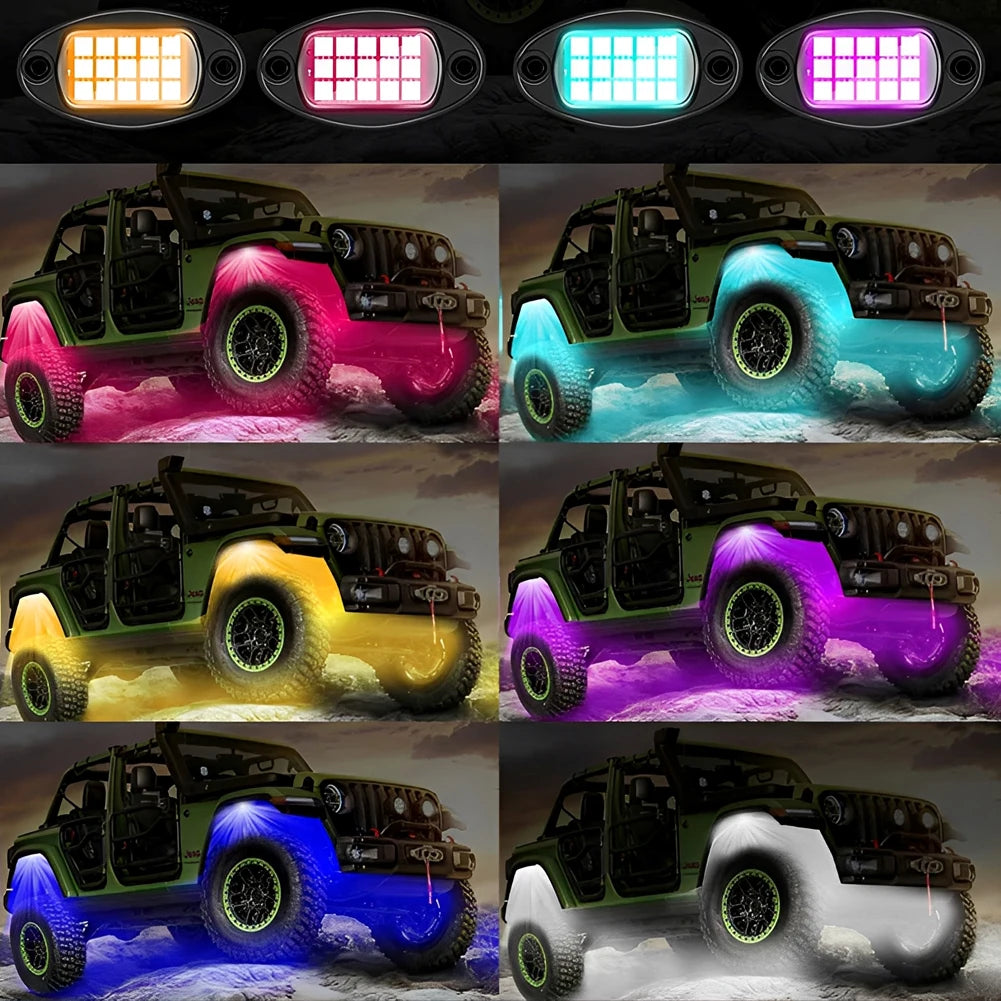 RGB LED Offroad Lights Kit 4 Pods With App Control