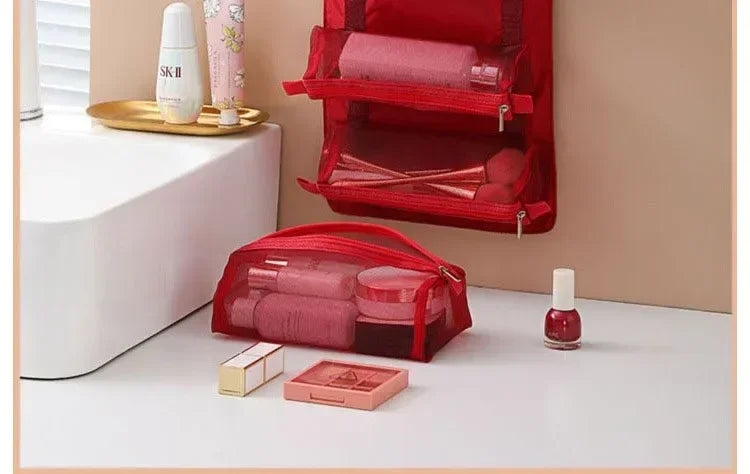 Travel Makeup Organizer Cosmetic Toiletry Bag With Zipper Storage