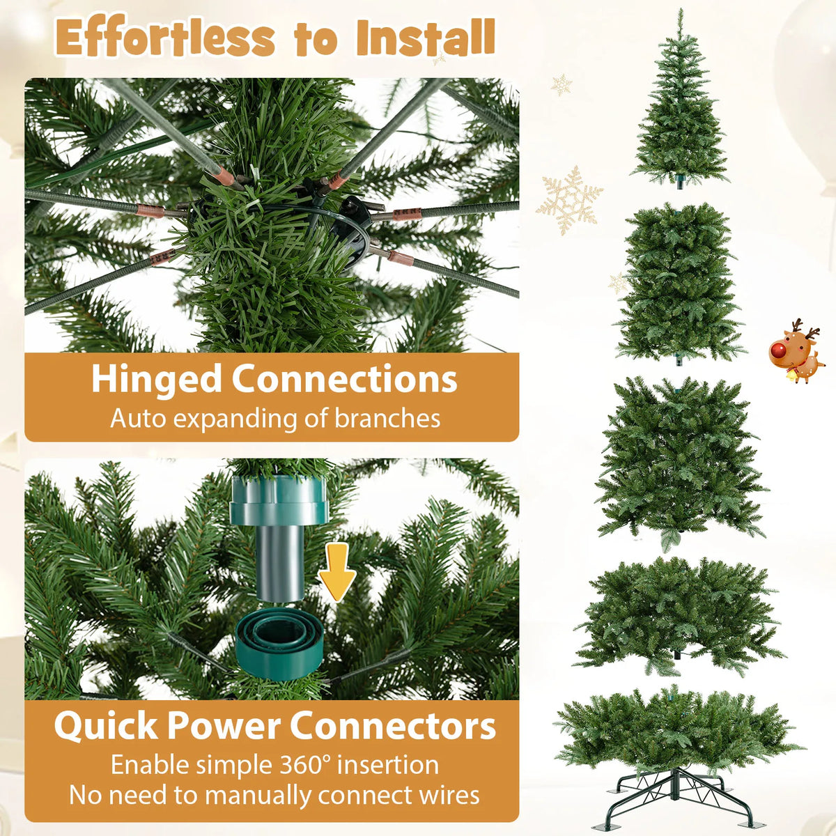 Lifezeal Prelit Artificial Christmas Tree With Hinged Branches
