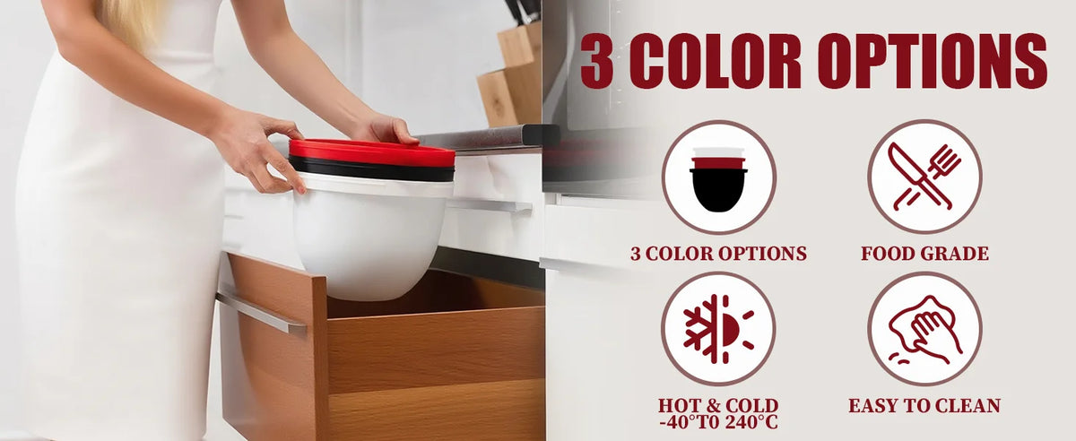 Three Piece Silicone Bowl Liners For Tilt Head Stand Mixer