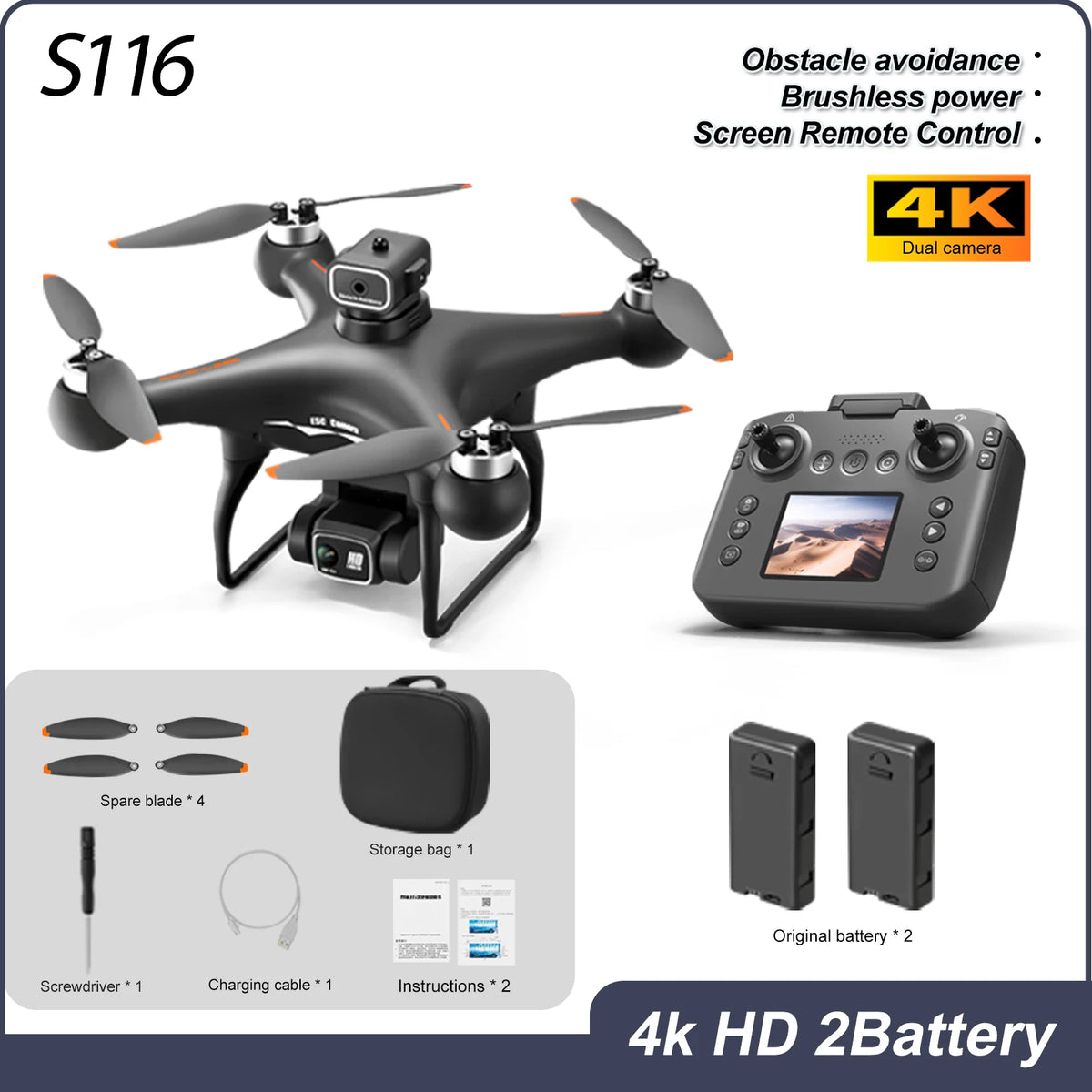 ZNLYRION S116 RC Drone Featuring Brushless Motor WiFi Camera