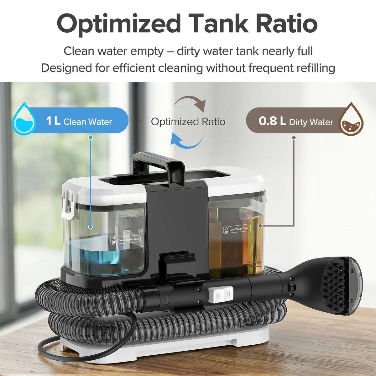 Lubluelu V2 Portable Carpet Upholstery Spot Cleaner 3-in-1 Spray Brush Vacuum 12KPa Powerful Suction Compact Storage for Home/ Sofa/Carpet/Car Seats