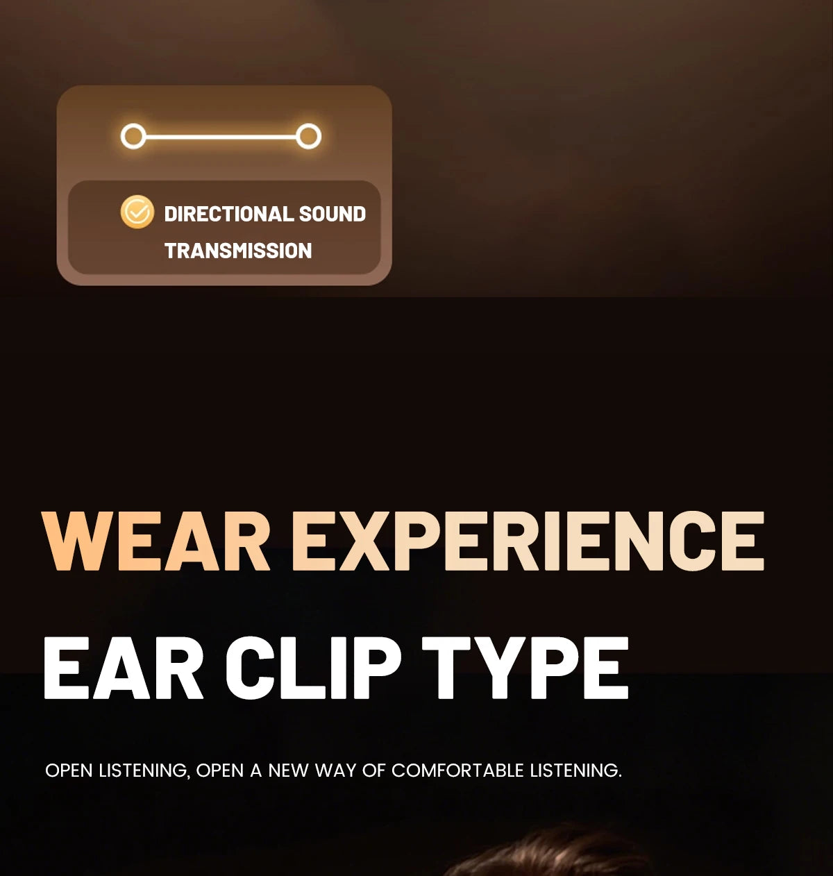 INSONIXN Open Ear Clip Wireless Bluetooth Headphones With Microphone