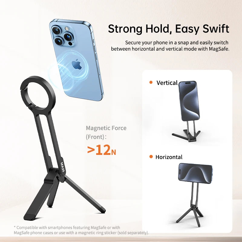 Ulanzi MA30 MagSafe Magnetic Phone Tripod Holder For iPhone Vlogging