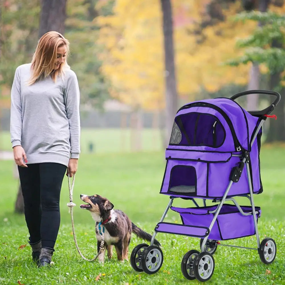 Cat And Dog Jogger Stroller With Cup Holder