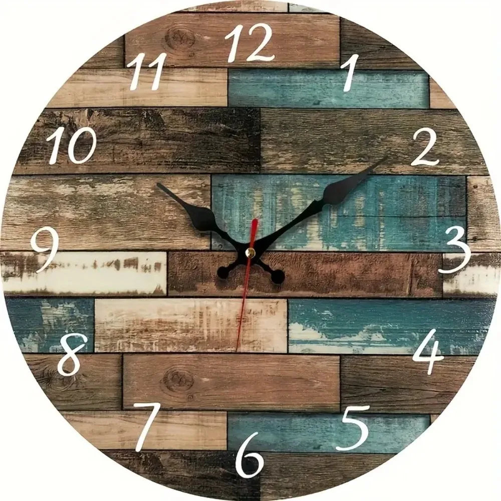 Rustic Farmhouse Wall Clock With Silent Japanese Quartz Movement