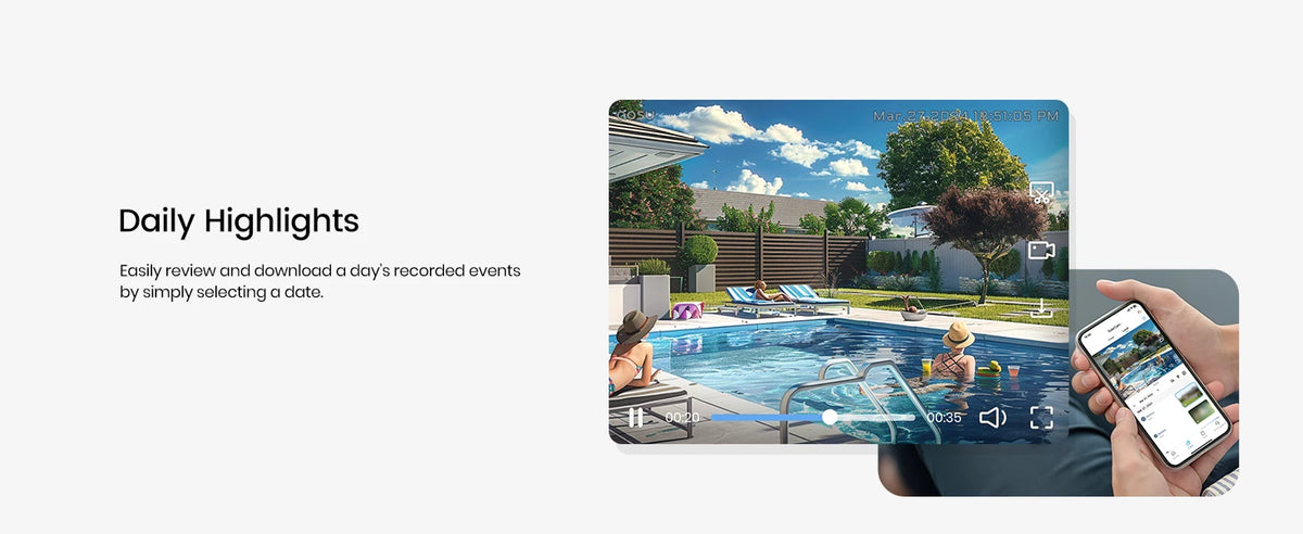 Dekco 3MP WiFi Solar Security Camera With Color Night Vision And Two Way Audio