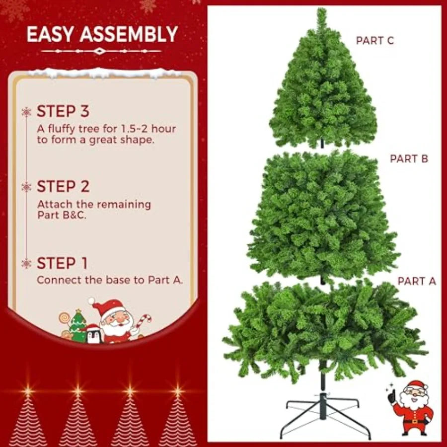 SHXI Artificial Christmas Tree With Warm White Prelit Lights