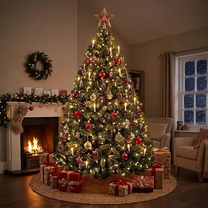 HiMISS Artificial Spruce Christmas Tree Featuring Metal Hinges