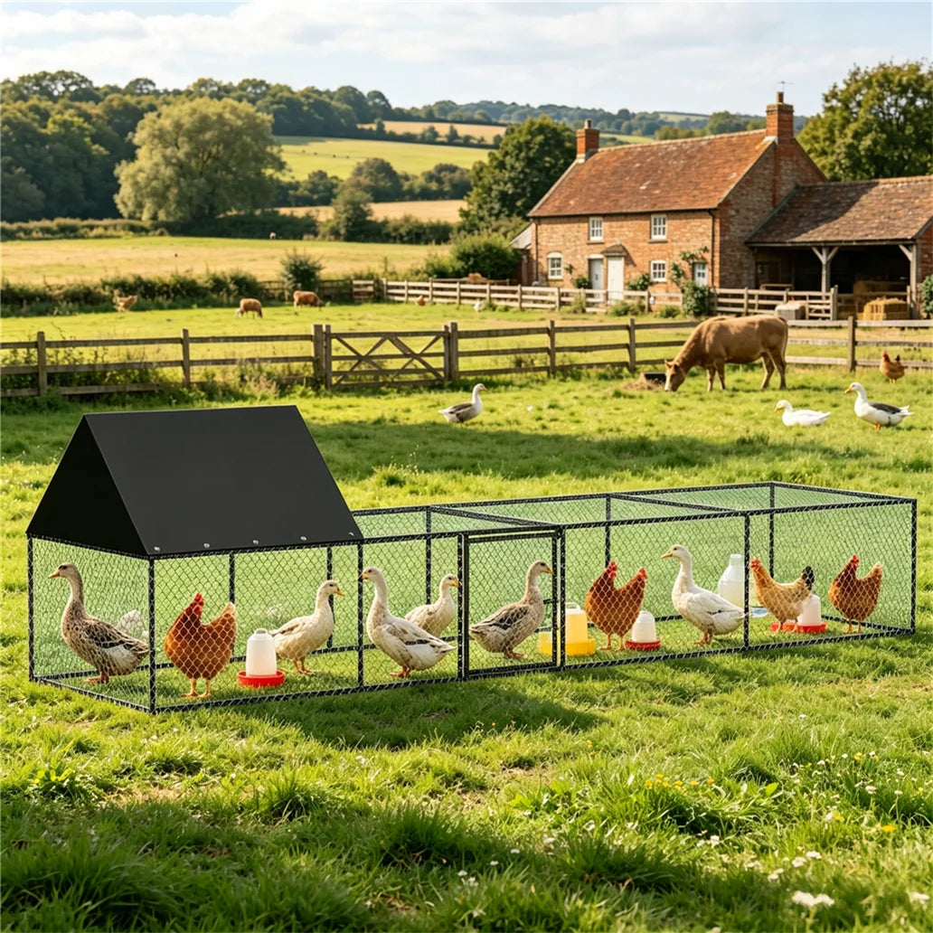 Bowart Large Outdoor Chicken Coop Cage Hen House Run