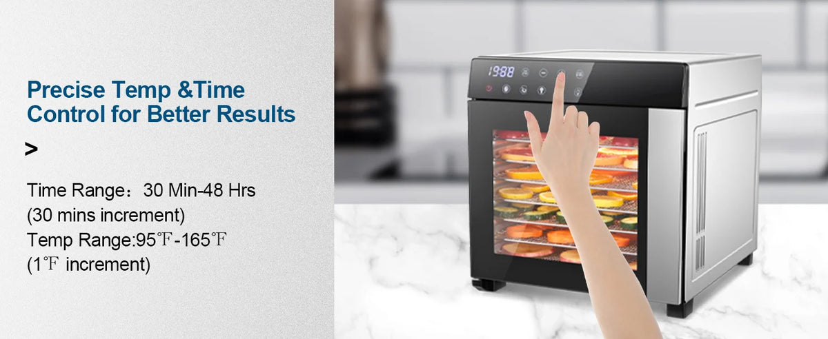 SNDOAS 8 Tray Stainless Steel Dehydrator 600W Digital Timer