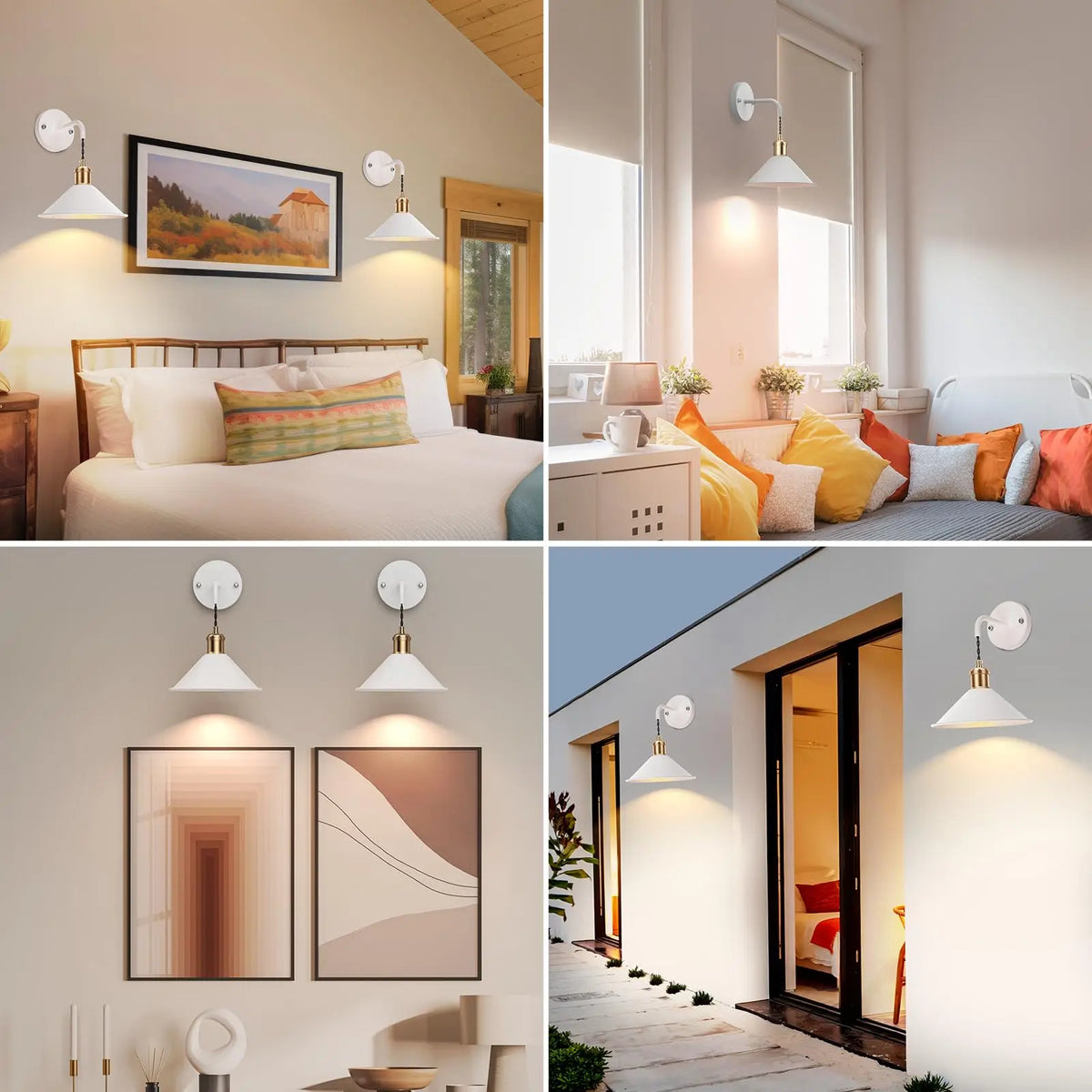 PRTILOUD 2 Pack Battery Operated Wall Sconces With Remote Dimmable Warm RGB